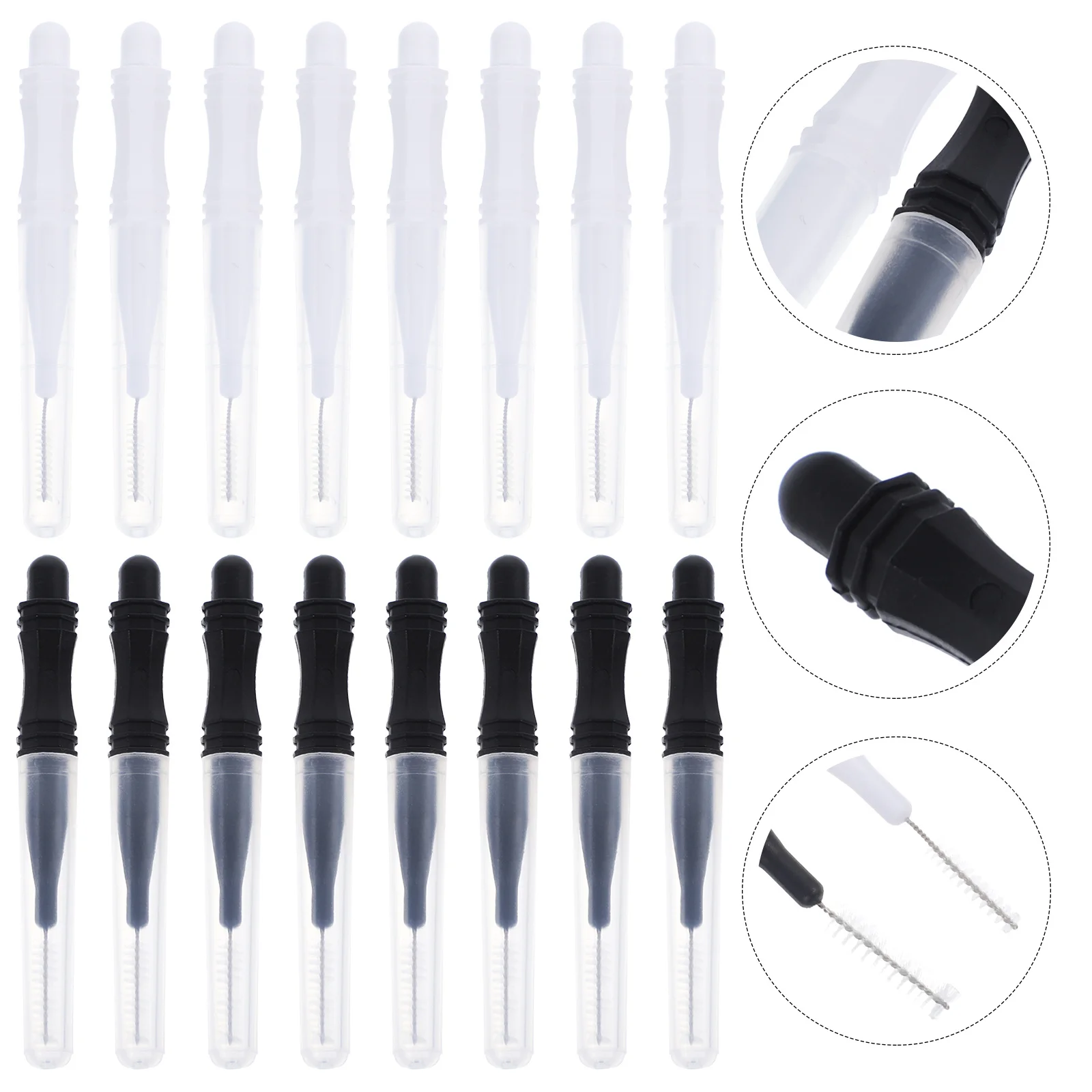 60 pcs Eyebrow With Caps Lamination Portable Eyebrow For Makeup Styling Brow Brush Brow Brush Tool With Caps Tool
