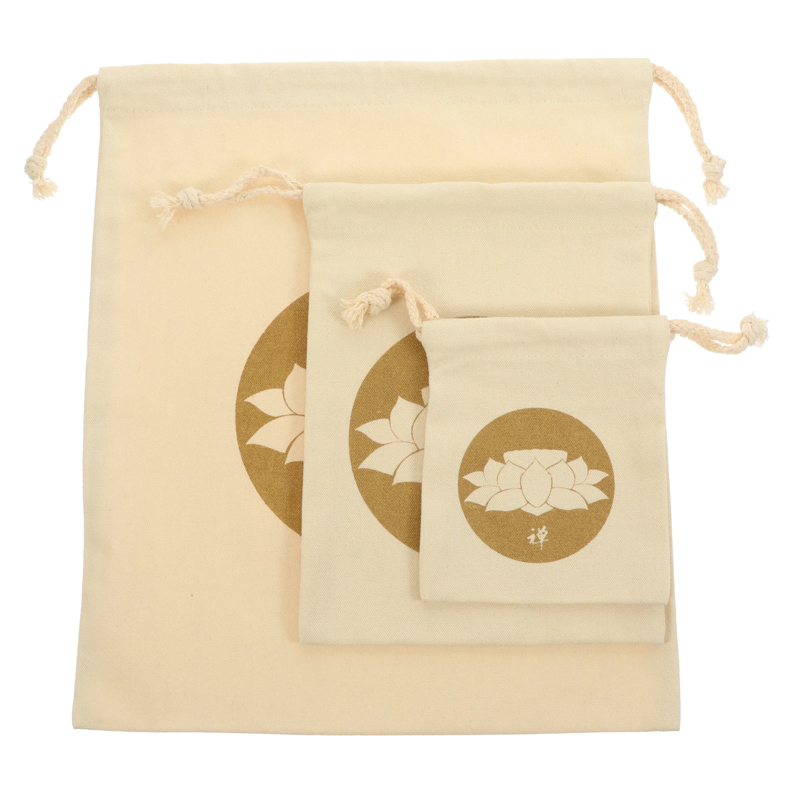 

3 Pcs Meditation Bowl Storage Music Bag Pouch Burlap Color Singing Bowls