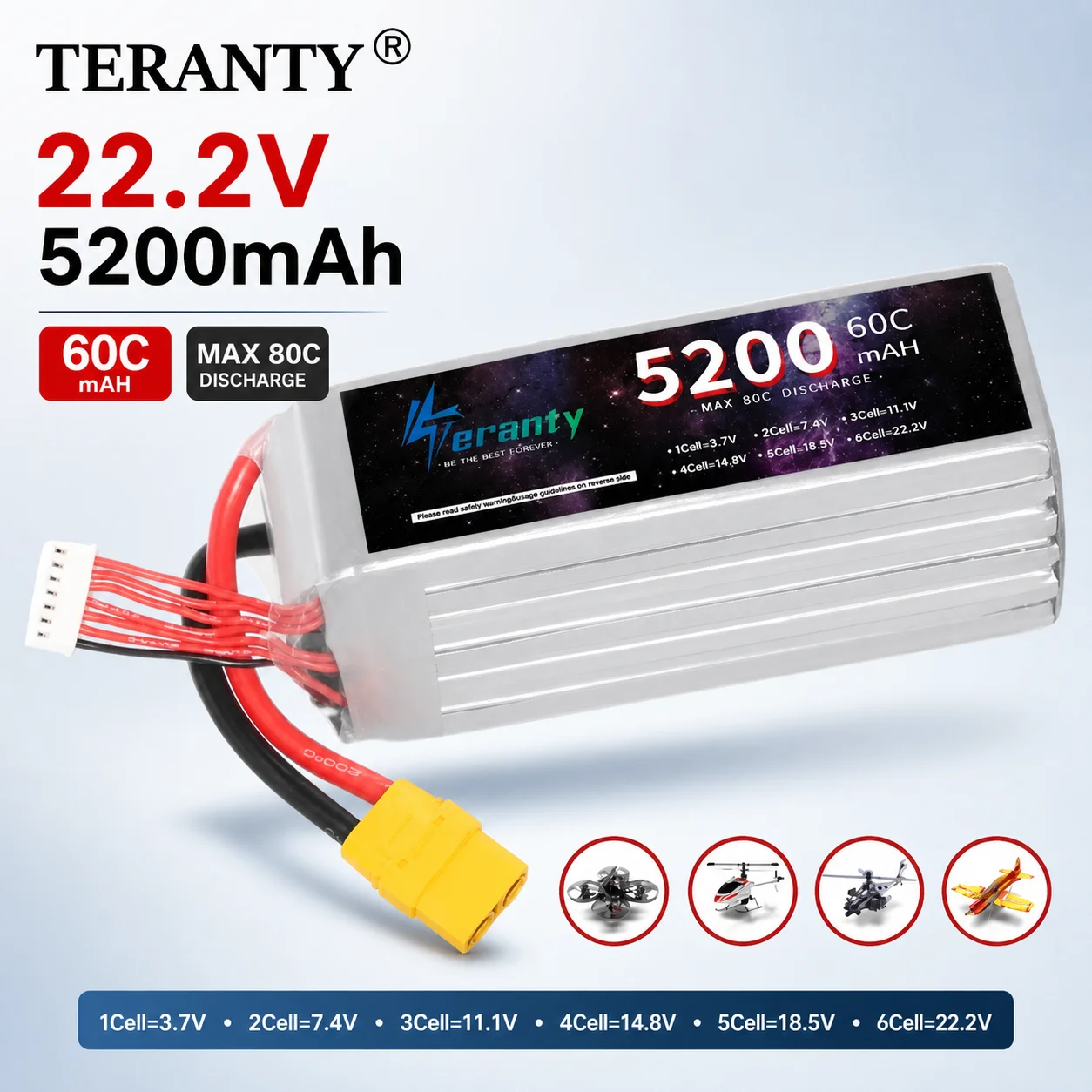 Drone Rc Truck - 6S 5200mAh 22.2V 60C LiPo Battery