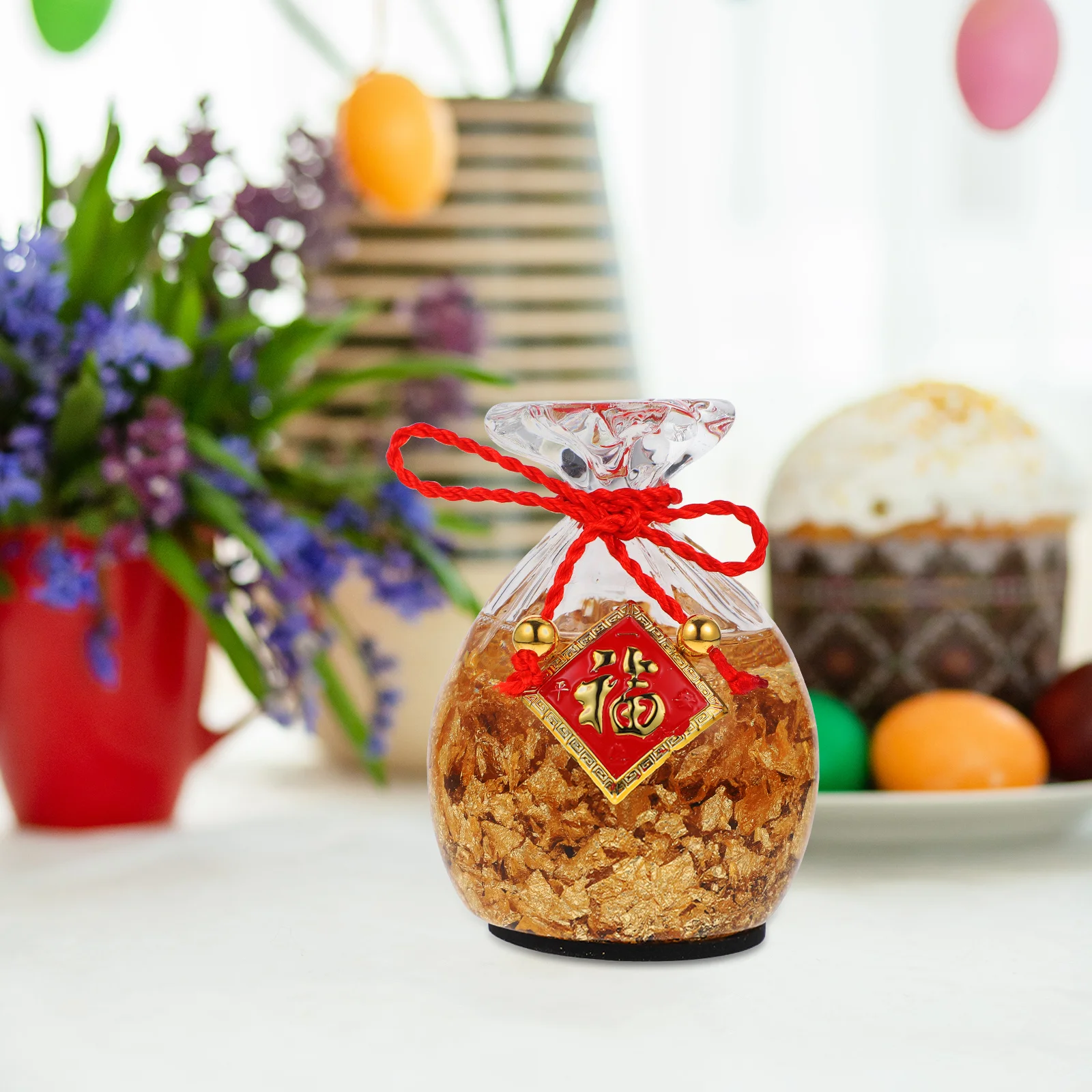 

Crystal Money Purse Sculpture Chinese Ornament Symbol Prosperity Luck Office Decor Money Purse Modeling Decor Desktop Decoration