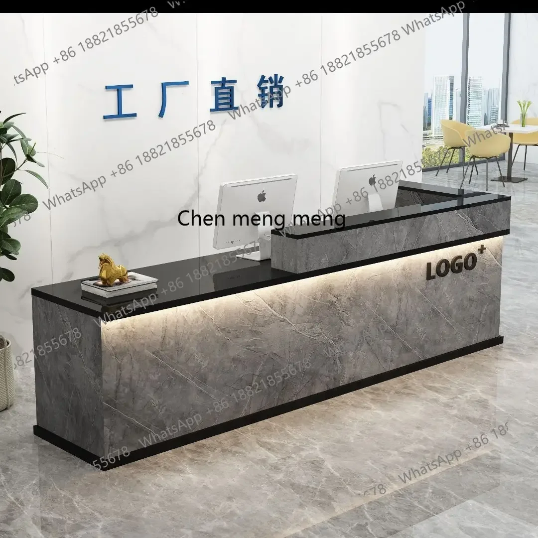 Cashier New Chinese Style Company Front Desk Desk Cabinet Clothing Store Beauty Salon Simple Reception Desk Storage