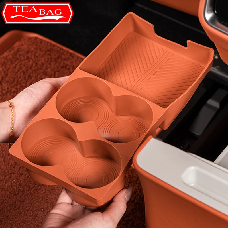 

For HUAWEI Aito M9 Car Refrigerator Cup Holder Beverage Fixed Grid Original Factory Colors Silicone Protective Pad Accessories