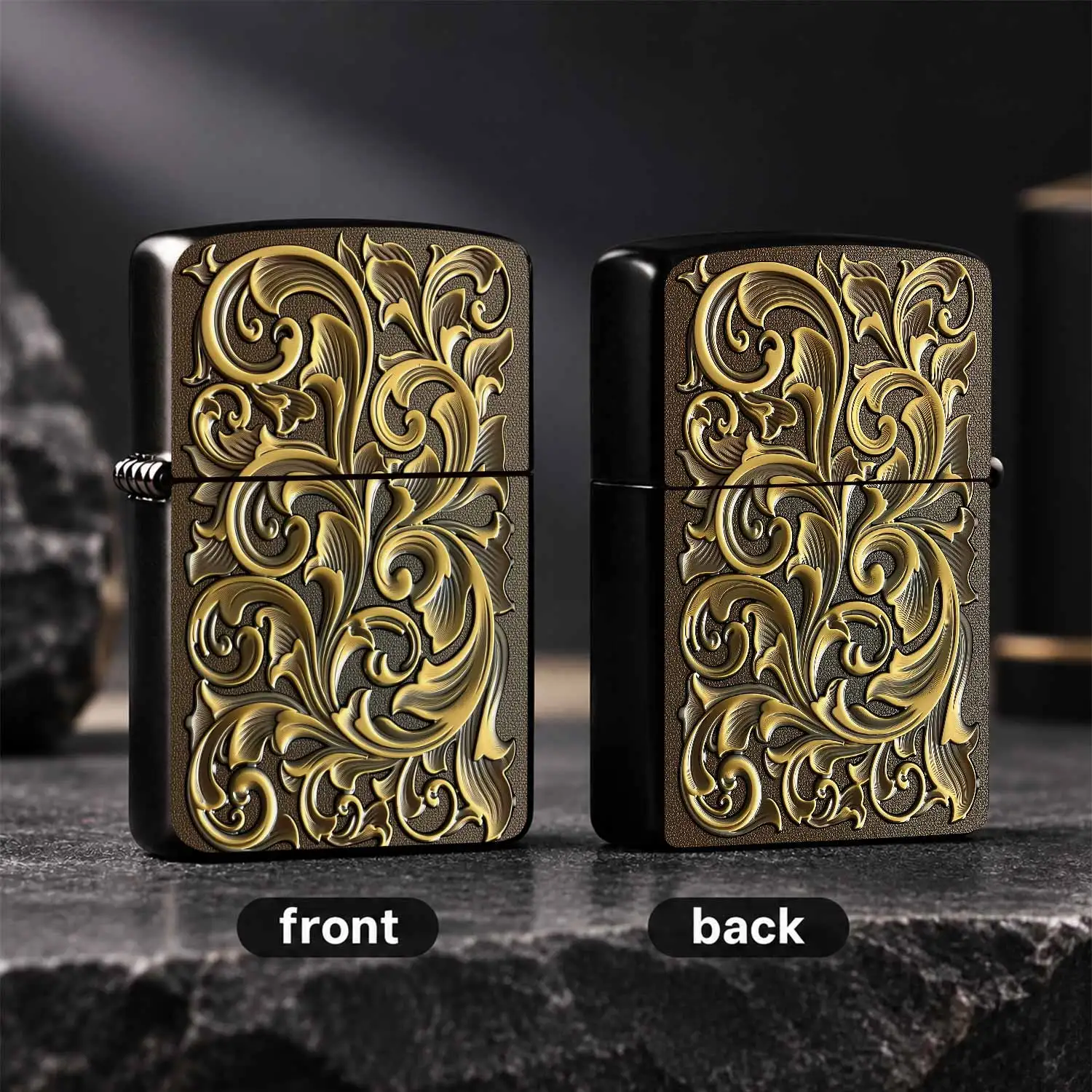 Vintage  Scroll Pattern Lighter, Luxurious Classical Ornament Portable Ignition Tool, Suitable for Daily Travel, Parties, Commuting and All Scenarios, Exquisite Craftsmanship, High-end Texture, Ideal for Gifting and Pers A Humorous And Inte