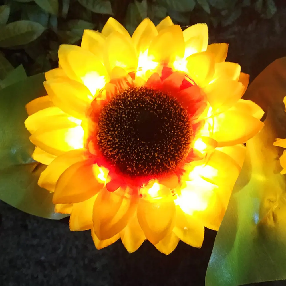 2 PCS Ground Backyard Flower Lights Garden Solar Lighting Powered Outdoor Waterproof