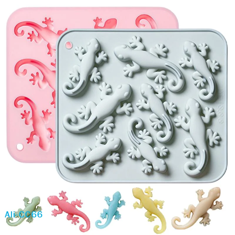 【C】8 Cavity Gecko Theme Silicone Molds Fondant Candy Chocolate Mould Fudge Mold Cake Decorating Tools