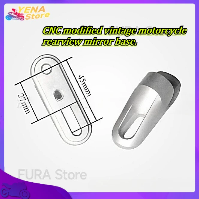 

Large-displacement motorcycle CNC modified vintage motorcycle rearview mirror base. Universal motorcycle accessory.