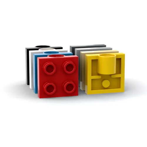 100PCS 2444 10247 Bottom Side With Hole Block Moc Color Accessories Compatible with Brick DIY Children's Toy Assembly Parts