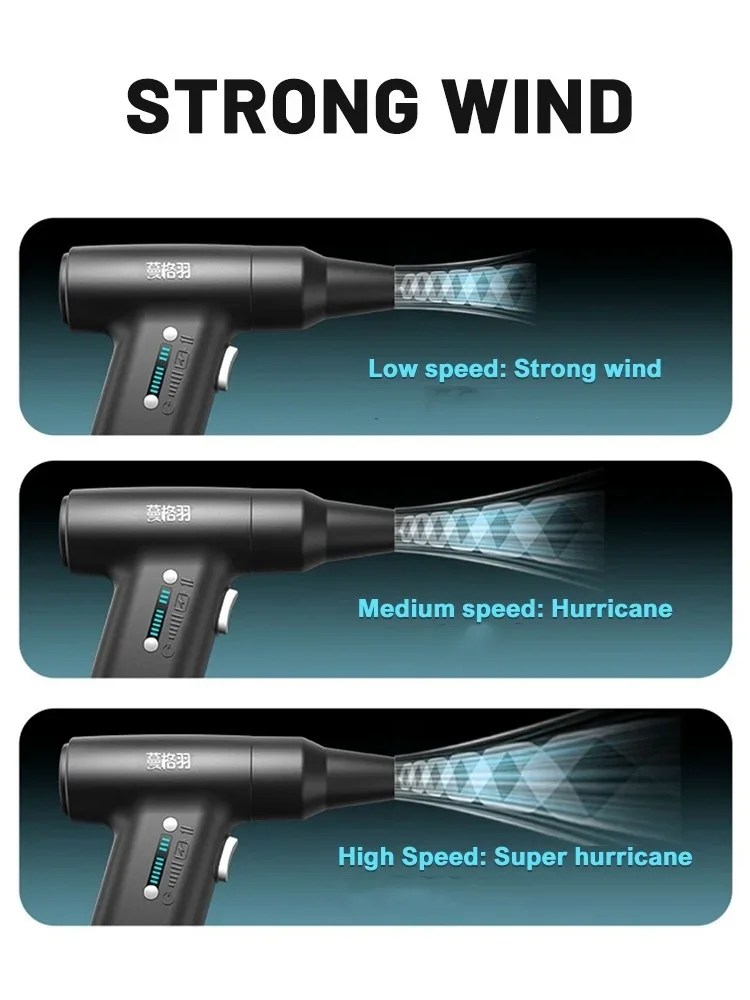 مروحة عنيفة صغيرة تعديل ست سرعات منفاخ هواء قوي مكنسة كهربائية من النوع C شحن منفاخ توربو نفاث بدون فرش