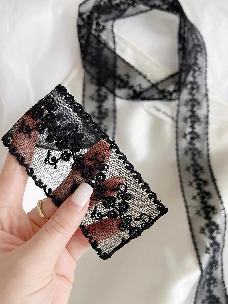 Faixa de cabeça de renda retrô, faixa de pescoço, acessórios de pescoço, temperamento suave e versátil para mulheres, gravata borboleta, cachecol, cachecol