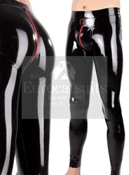 Men's Latex Trousers with 3D Crotch and 3D Hip Cut, Featuring Dual-Zip Design