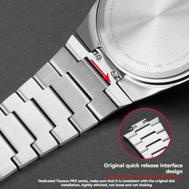 Para Tissot Super Player Series PRX T 137410   Correa de reloj para hombre, pulsera de Metal de acero inoxidable, accesorios de repuesto