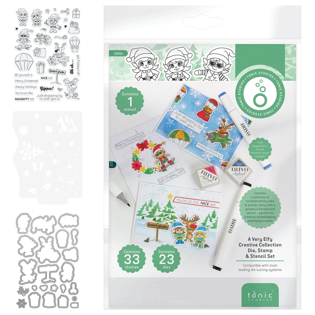

2025 Tonic New Dies a Very Elfy Creative Collection Dies Stamp Stencil DIY Scrapbooking Christmas Holiday Greeting Card Handmade
