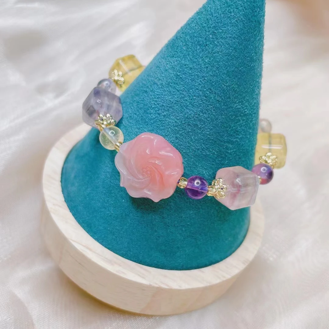 

High grade crystal natural fluorite DIY handmade bracelets Fashion grace bracelets high quality exquisite jewelry Women's gifts