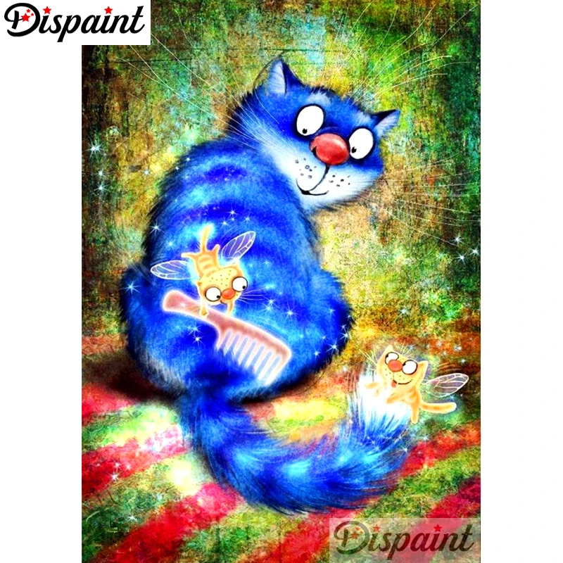 

Dispaint Full Square/Round Drill 5D DIY Diamond Painting "Cartoon cat" Embroidery Cross Stitch 3D Home Decor A10334