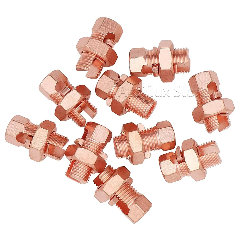 Copper Grounding Split Bolt Connector for 10 16 25 35mm² Bare Cable - Electrical Bonding and Grounding Wire Connector