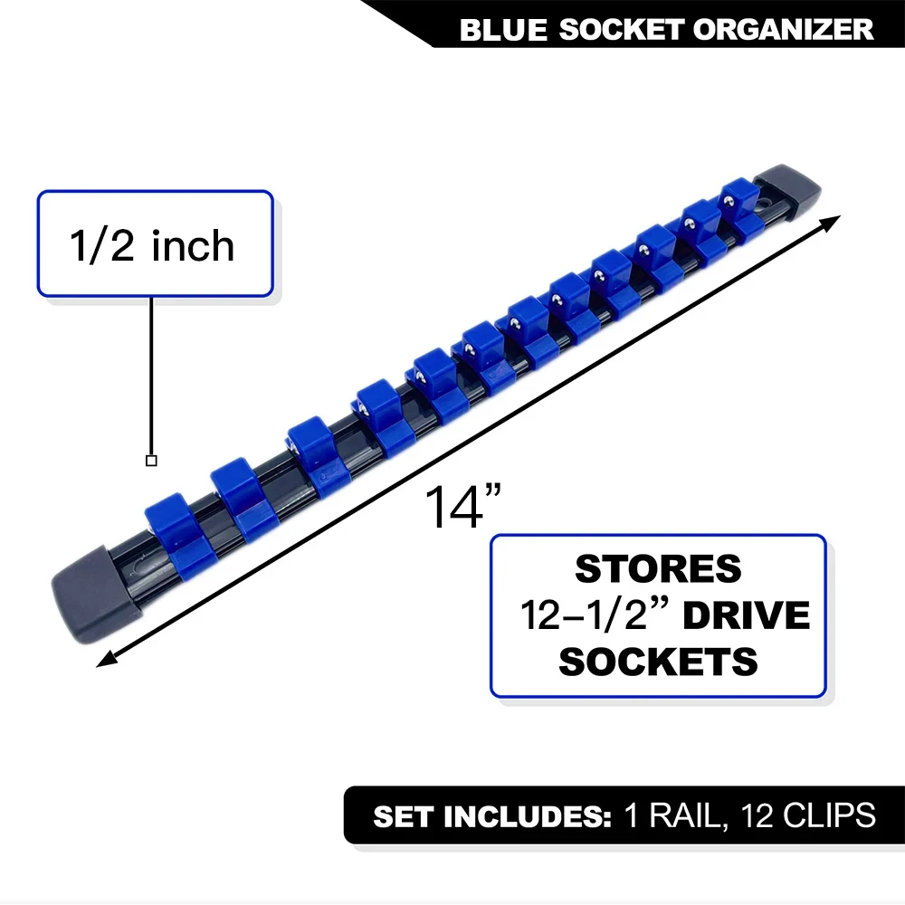 1/4 3/8 1/2 pollici chiave a tubo organizzatore supporto chiave girevole base di stoccaggio presa clip supporto binario presa organizzatore strumento