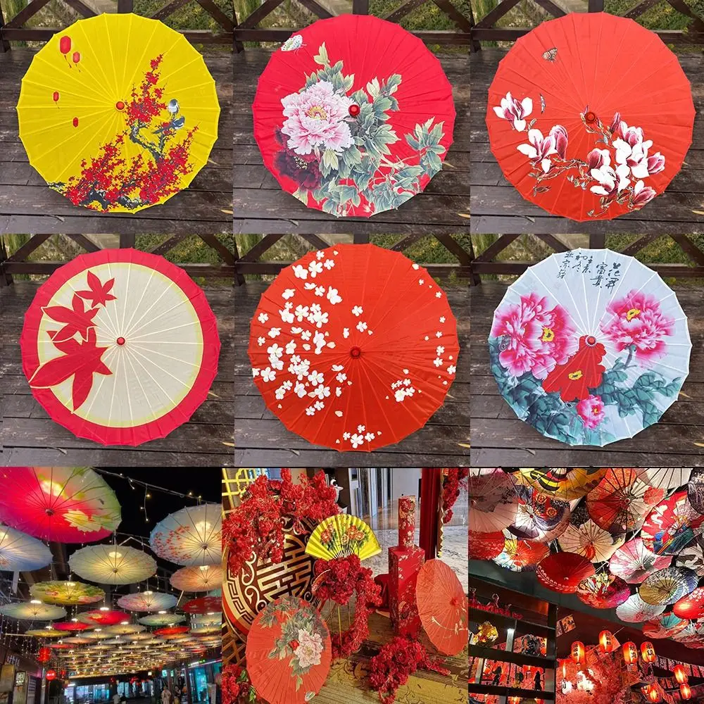 الصينية العتيقة نمط مزيتة ورقة مظلة 70 سنتيمتر 10 ألوان ازياء التصوير مظلة أداء الرقص مظلة #4