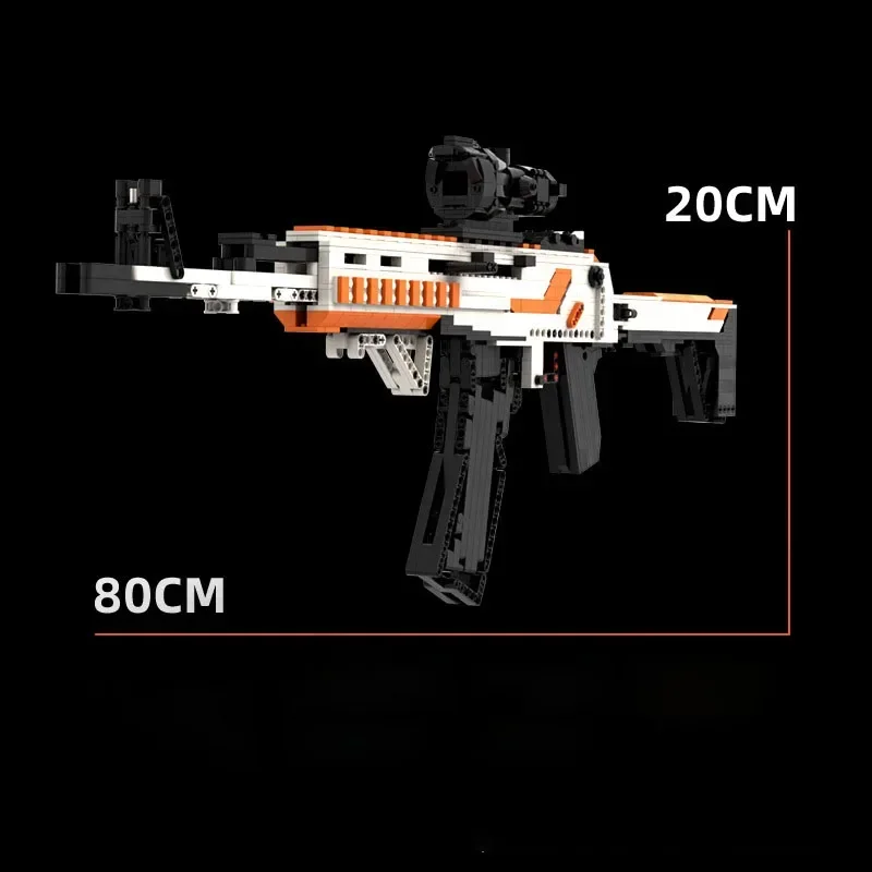 MOC CSGO P Assimov Building Block Gun Weapon Assembly AK12 AK47 Can Launch Toy Boy Adult Birthday Gifts