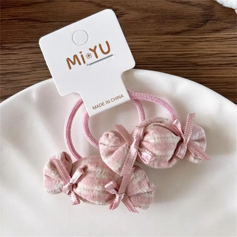 

652F 1 Pair Bright Candy Colored Hair Ties Gentle On Hair Practical Cloth Design