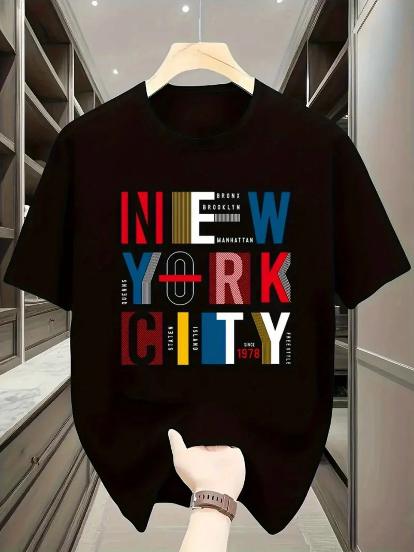 Men's Heavyweight 180gsm Cotton T-Shirt - Loose Fit Crew Neck Tee, Moisture-Wicking Everyday Basic Shirt for Casual & Formal Outfits - Machine Washable Everyday Essential - Shipped from Local Warehouse, Versatile Wardrobe Staple, Bold Graphic Print, Easyc