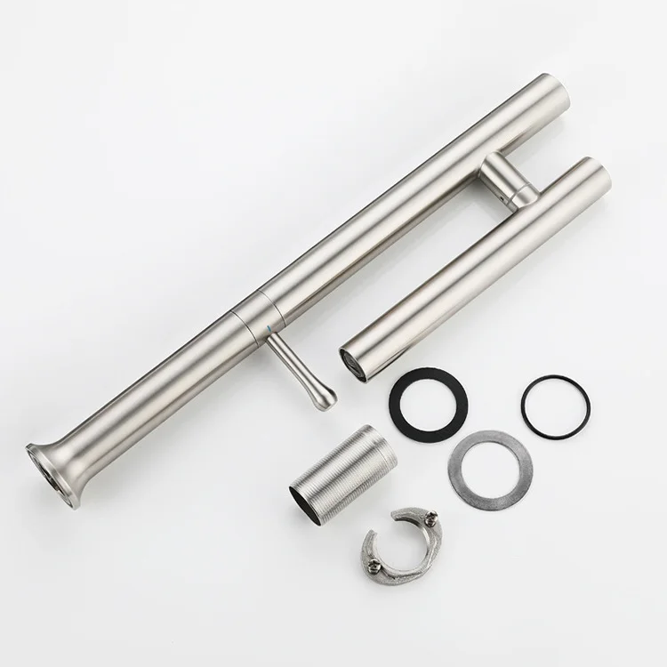 JIENI Stainless Steel Kitchen Sink Faucet 360 Rotation Foldable Washbasin Tap Single Handle Ceramic Valve Hot Cold Mixer Taps