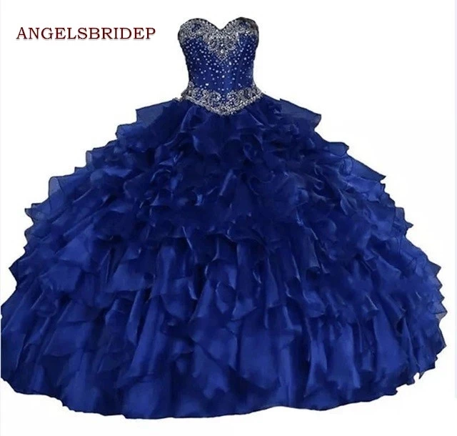 Angelsbrief querida vestido de baile vestidos quinceanera 15th festa sparkly frisado organza formal cinderela aniversário mais tamanho