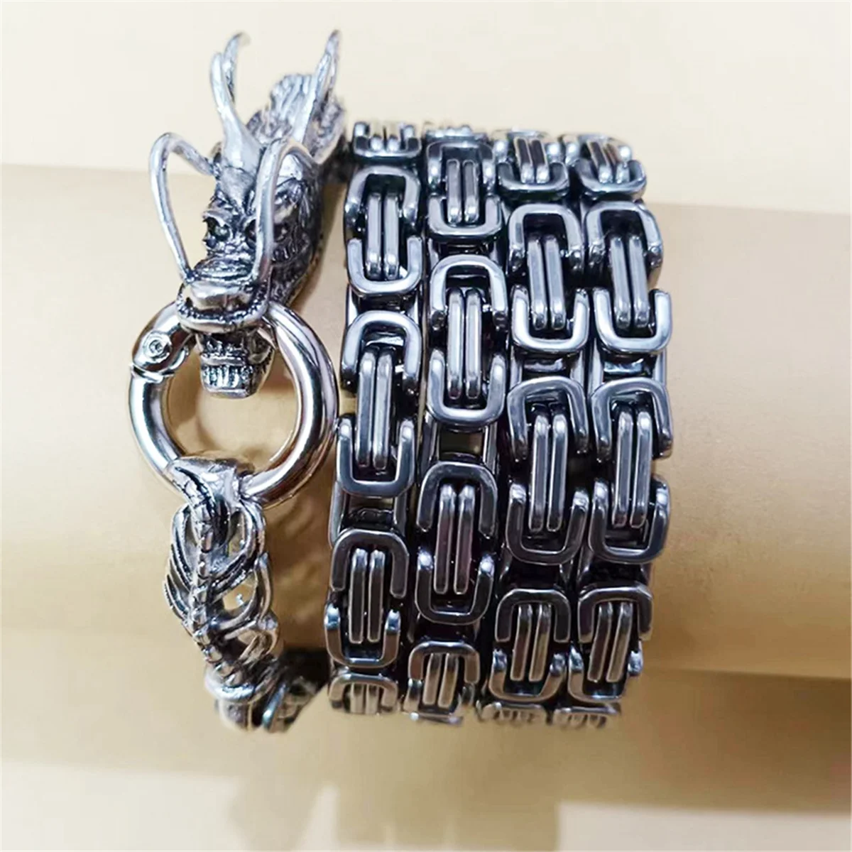 2025+ アウトドア ドラゴン スパイン セルフ ホイップ チェーン ステンレス鋼 チタン鋼 キール ブレスレット メタル ネックレス ウエスト チェーン A