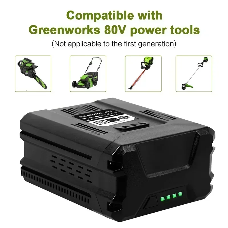 Batterie lithium-ion de remplacement pour Greenworks, haute qualité, 80V Max, GBA80200, GBA80250, GBA80400, GBA80500