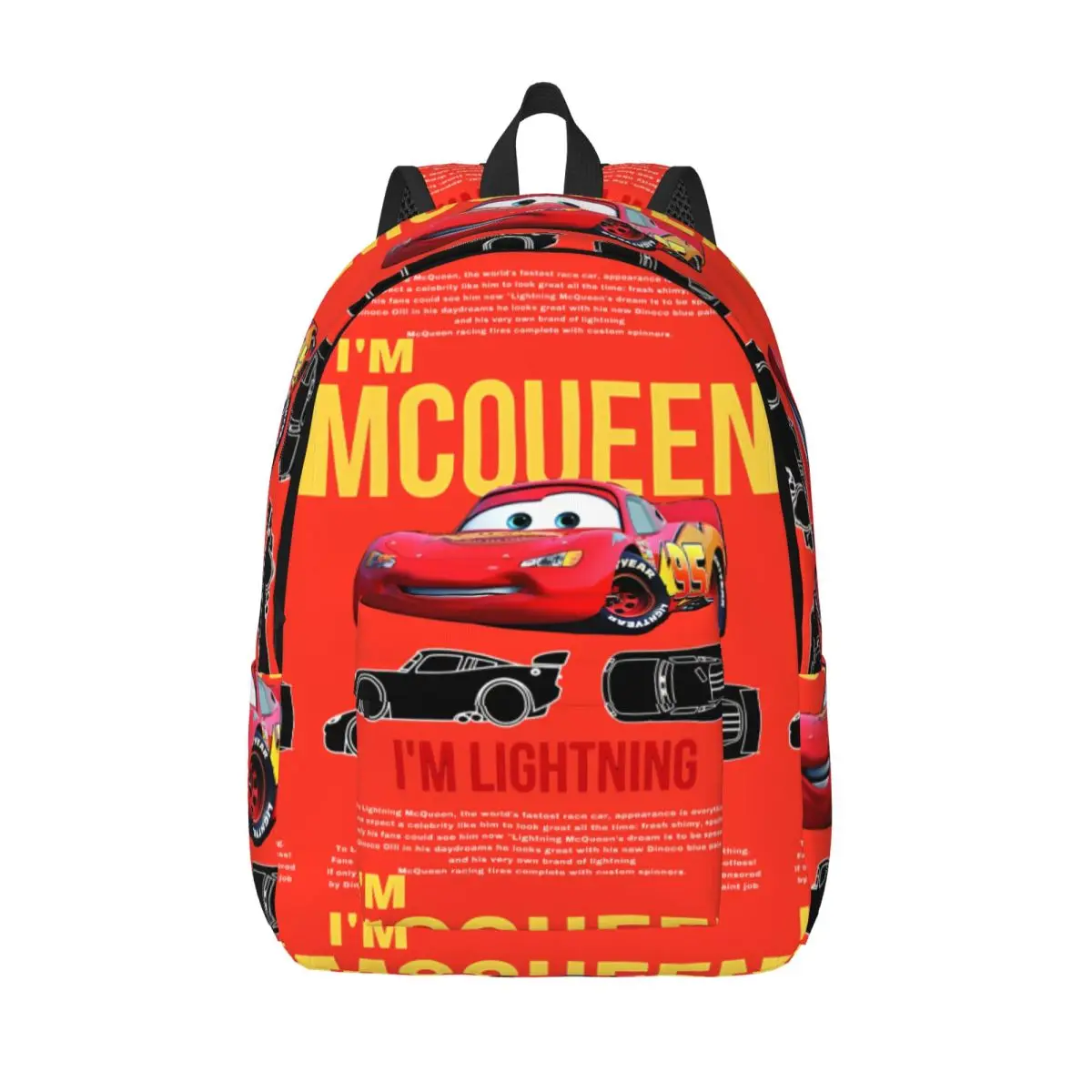 

Lightning McQueen Cars Backpack Student Durable Backpacks Polyester Kawaii High School Bags University Colorful Rucksack