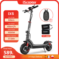 iScooter iX6 Electric Scooter 17.5Ah 1000W Scooter 11inch Anti-skid Off Road Pneumatic Tire Kick Scooter 45KM/H Range with NFC