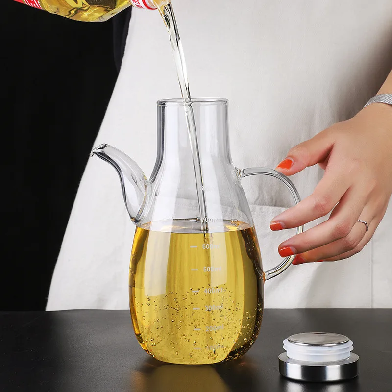 

Cooking Seasoning Oil Bottle Sauce Bottle Glass Storage Bottles for Oil and Vinegar Creative Oil Dispenser For Kitchen Accessory