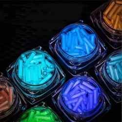 5Pcs Glass Luminous Tube Fingertip Gyro Decoration EDC Light Emitting Rod Outdoor Signal Lamp 1.5*6mm 2.0*6mm2.0*12mm