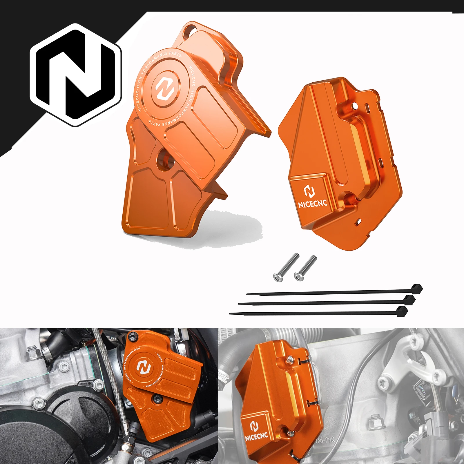 NICECNC For KTM EXC 300 2024 TPS Throttle Body Guard & Left Power Valve Cover EXC 250 XCW 300 2024 SX 125 SX250 XC300 2023-2024