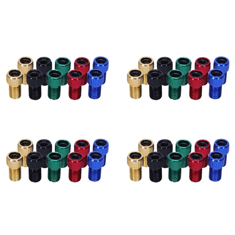 40Pcs Presta To Schrader Valve Adapter Converter Multicolor Bicycle Bike Tire Tube