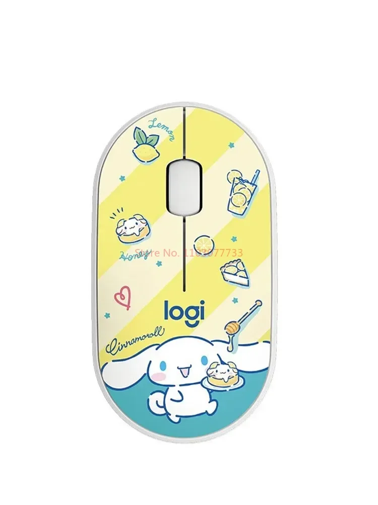 Logitech Pebble Wireless Silent Mouse Sanrio Pebble Hellokitty Cinnamoroll Kuromi Cartoon Wireless Mouse Set For Home Office