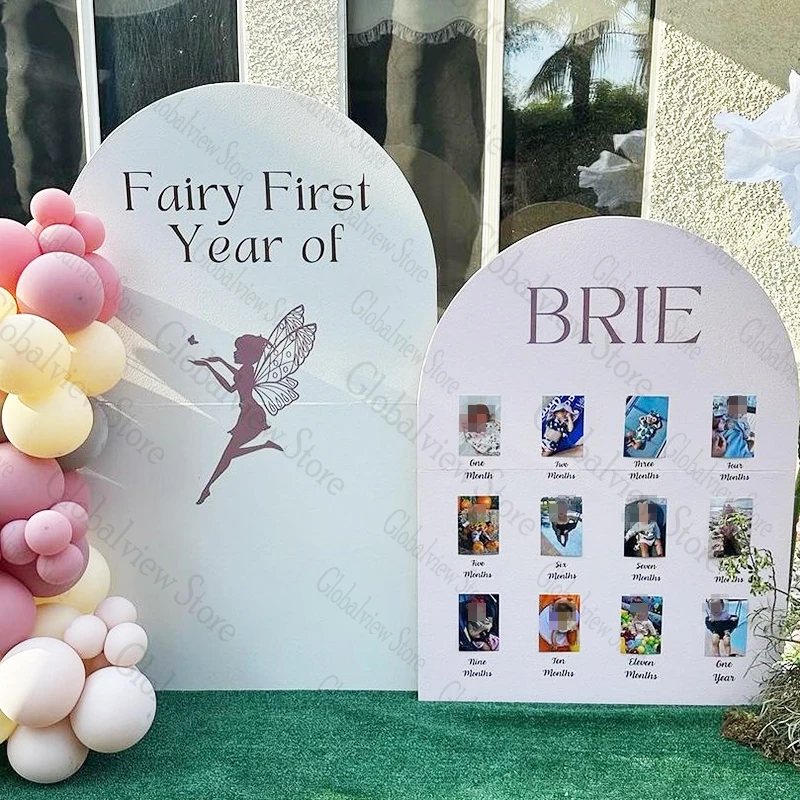 Custom Milestone Party Backdrop Personalised Name Arch Background for First Birthday Party Decor Photo Wall Onederful Decoration