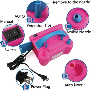 1 pc, Pompa Udara Listrik Tiup Balon, Perlengkapan Pesta Ulang Tahun, Perlengkapan Pernikahan, Pompa Listrik Balon Lapis Ganda, Pesta 8 inflator balon penjualan terbaik - №