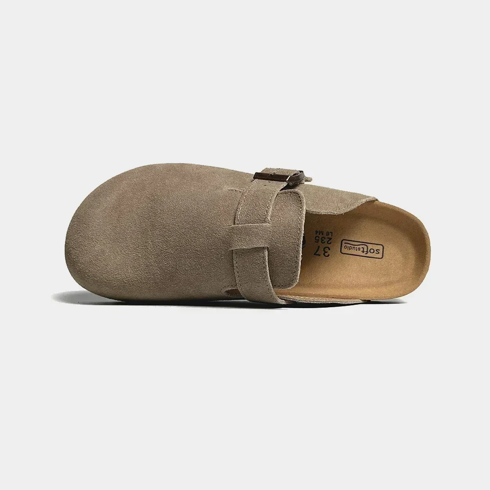 New Summer Cork Clogs Slippers Sandals Classic Soft Footbed Suede Sandals With Arch Support Adjustable Buckle Sandals