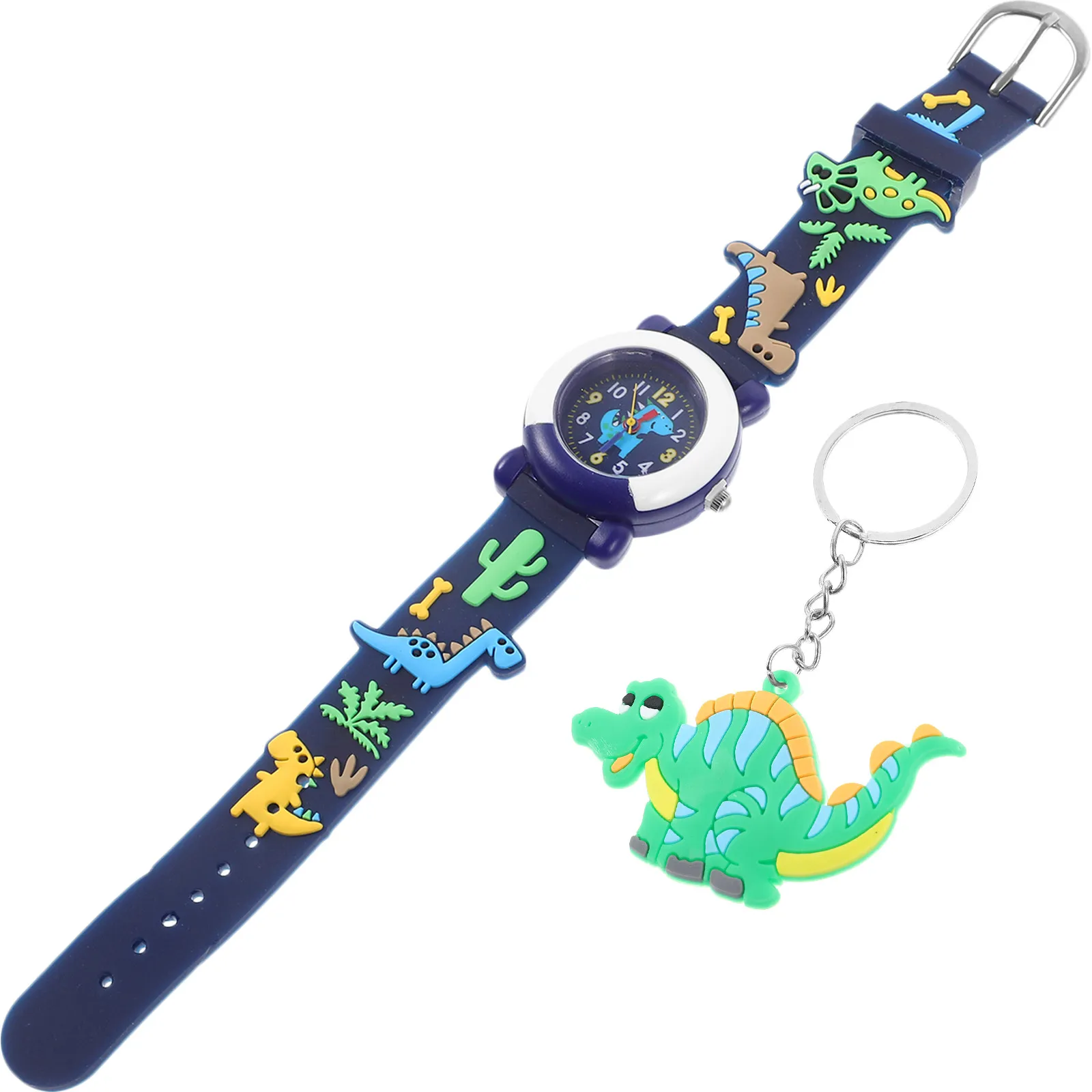 

Набор из 1-го комплекта милых мультяшных часов с дизайном маленького динозавра, кварцевые часы, портативные, легкие, для управления временем