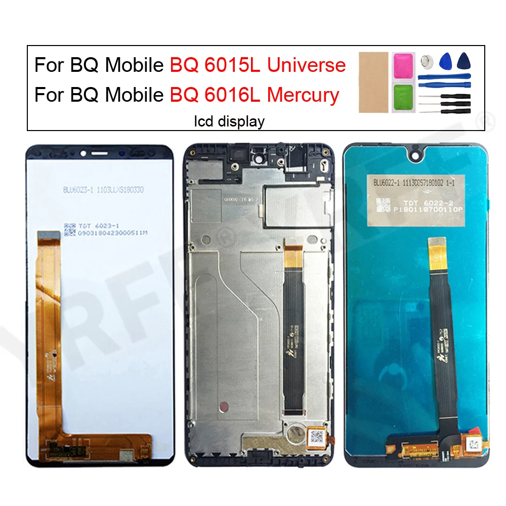 For BQ-6015L Universe LCD Screen Display For BQ-6016L Mercury LCD Display With Frame Touch Screen Digitizer Assembly