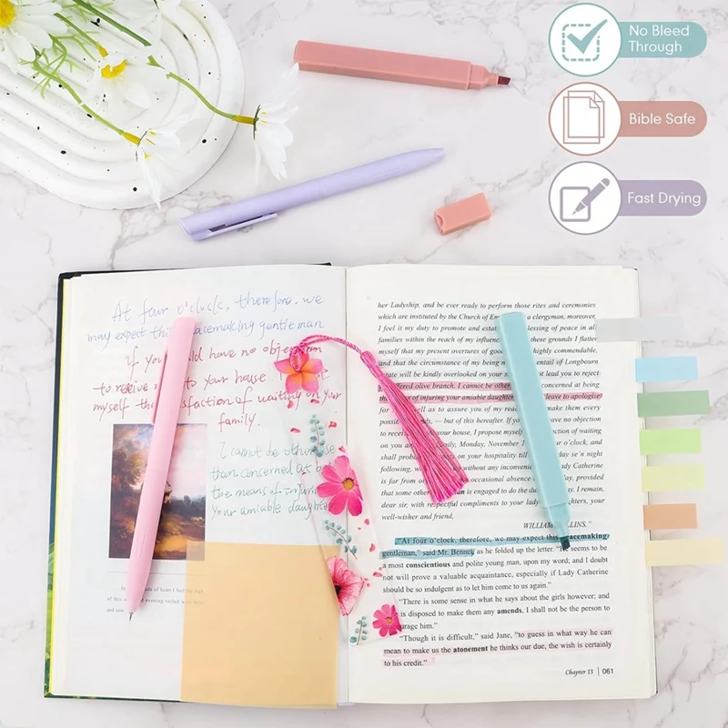 20Pcs Bible Study Supplies Journal Kit Aesthetic Pastelhighlights Pens Tabs Bookmarks For Women Teens School Replacement