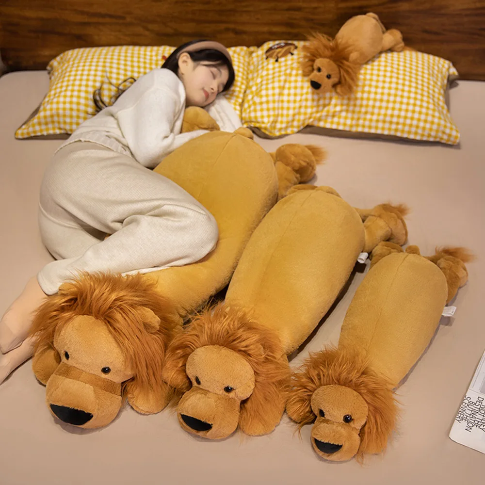 크리 에이 티브 푹신한 머리 만화 사자 플러시 인형 Kawaii 박제 동물 라이온 킹 던져 베개 부드러운 소파 쿠션 장난감 어린이 선물