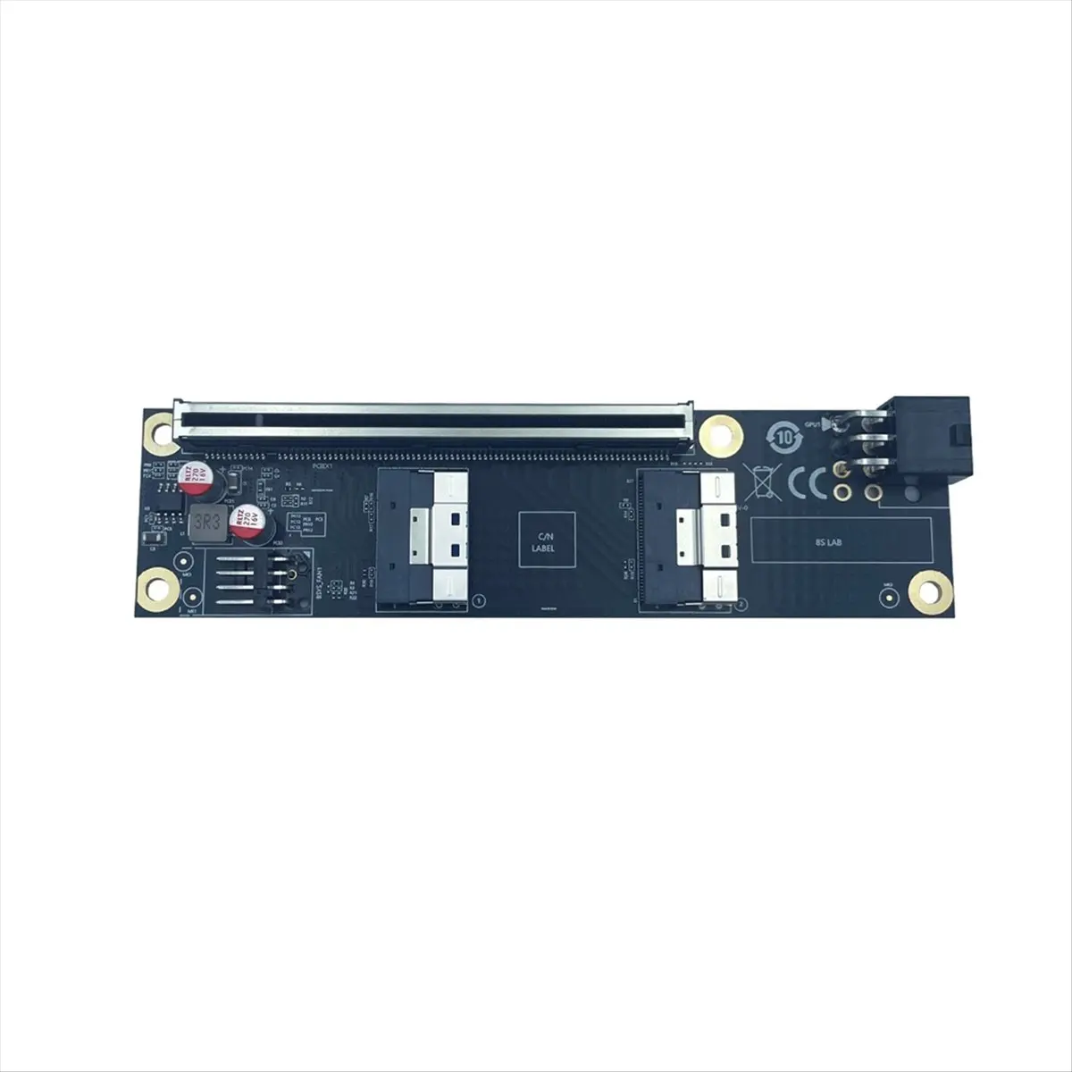 Tarjeta adaptadora PCI-E 4,0 X16 a SlimSAS SFF-8654 de 2 puertos GEN4 SFF-8654-8i SFF8654 tarjeta elevadora para tarjeta de vídeo gráfica GPU