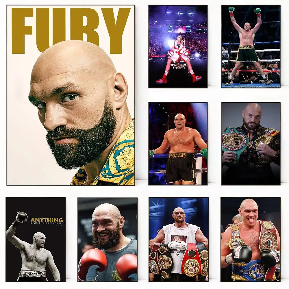 

Boxing T-Tyson Fury Poster Versatile HD Waterproof Wall Art Self-Adhesive Decor for Any Space Ideal Gift