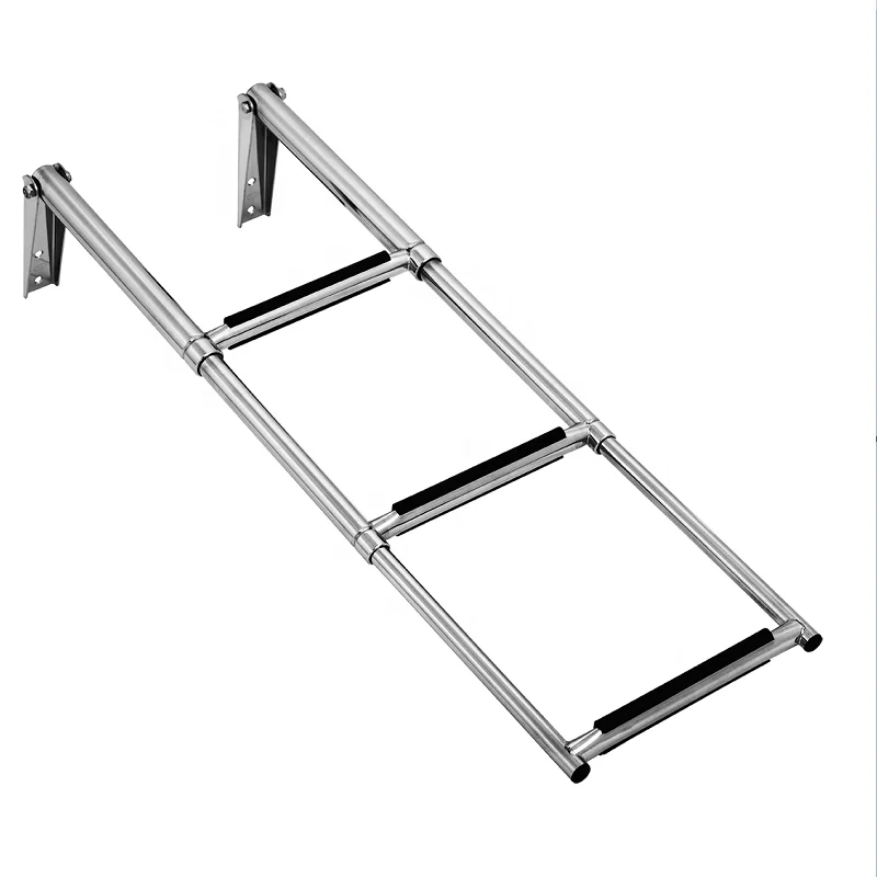 Stainless Steel Marine Boat Swimming Pool Telescopic Folding Ladder with Anti-slid Stepspromote sales