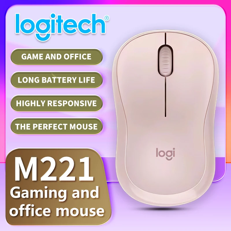 Authentic Logitech M221 Professional Gaming Mouse, Super-Sensitive Office Mouse, Suitable for Laptops and Desktops