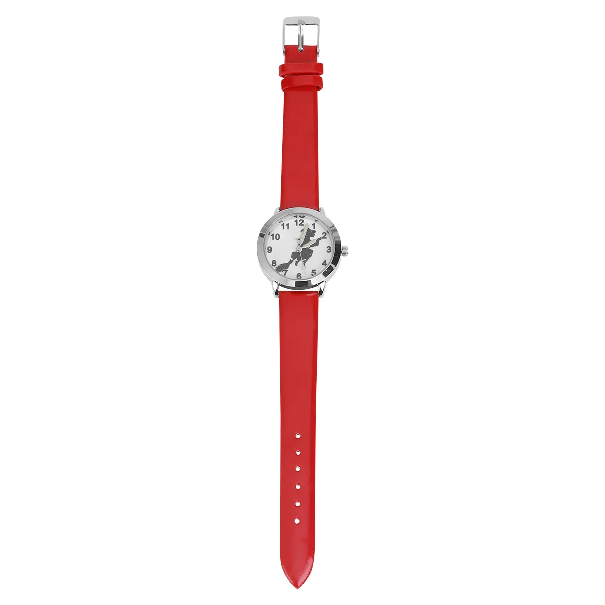 Halloween Witch Pattern Kids Watch Lightweight Quartz Gift Watch for Children Luminous Strap Comfortable Wearing