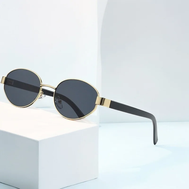 New Vintage Oval Sunglasses Man Women's Personality Fashion Design Sense Small Frame Sun Glasses Summer Sunshade UV400 Eyewear