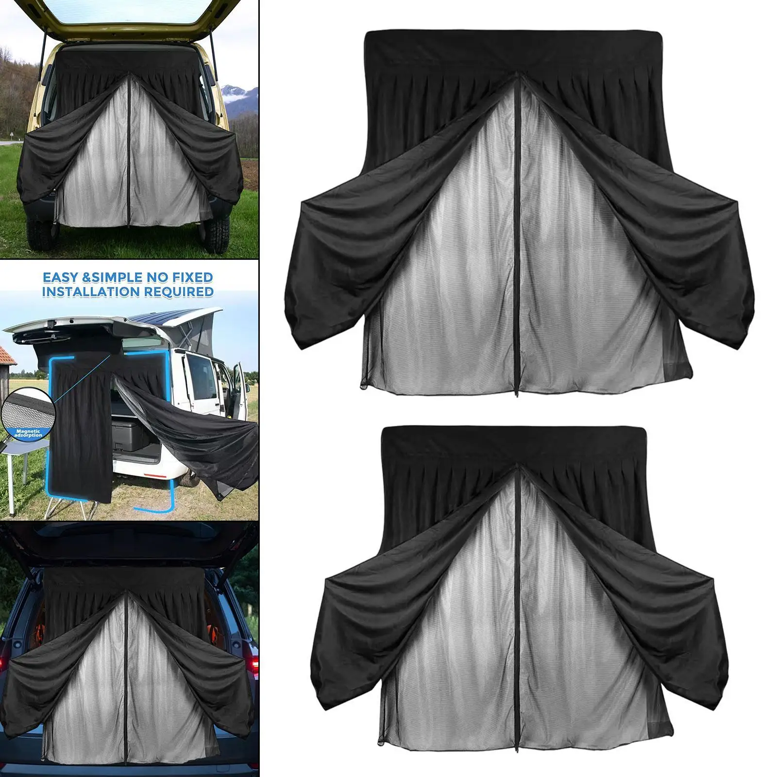 سيارة الباب الخلفي شبكة شاشة المأوى أكسفورد القماش 2 طبقة الباب الخلفي إغلاق الشاشة للسيارات في الهواء الطلق رحلات الطريق شاحنة الصيد