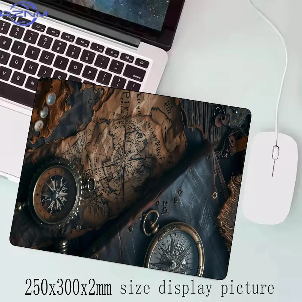 Nautical Compass Mouse Pad Large Computer Office Game Table Mats XXL Rubber Anti-slip Gaming Keyboard Mousepads Long Desk Pads